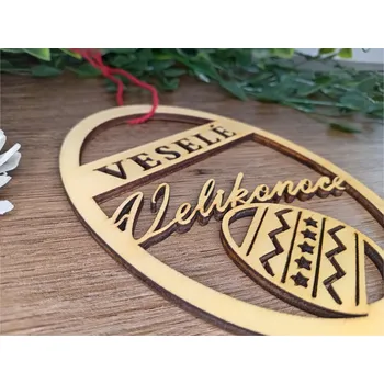 Velikonoční dekorace Velikonoční vejce dekorace - Veselé Velikonoce, 10 x 15cm