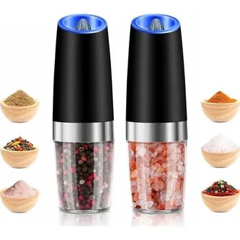 Kuchyňský mlýnek Elektrický mlýnek Bedee GRAVITY ELECTRIC SALT & PEPPER MILL černý