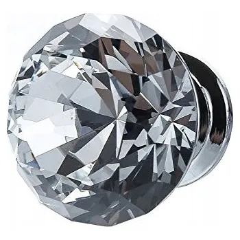 Nábytkové kování Křišťálová nábytková úchytka 40 mm | Glamour úchytka na zásuvku a skříňku