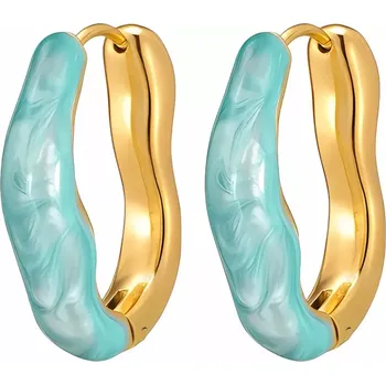 Náušnice Náušnice z chirurgické oceli Candy zlato-zelené