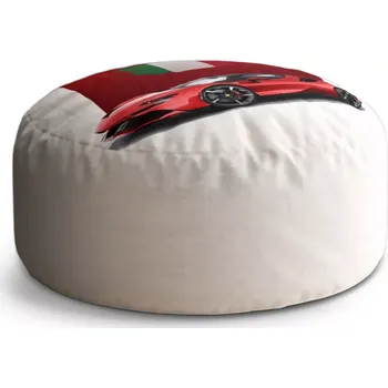 Taburet Sablio Taburet Circle Ferrari Italská vlajka na červeném bloku: 38x48 cm