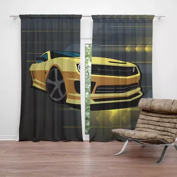 Závěs Sablio Závěsy Chevrolet Camaro Pruhy: 2ks 140x250cm
