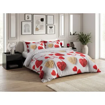 Povlečení Povlečení z mikrovlákna VELHEART červené Rozměr povlečení: 2 ks 70 x 80 cm | 160 x 200 cm, 140x200 / 70x90 cm