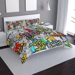 Saténové povlečení Graffiti - Sablio - 140x220 / 90x70