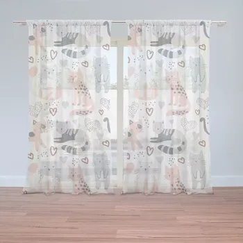 Záclona Sablio Záclony Malované kočičky: 2 ks - 150x250 cm - Sablio