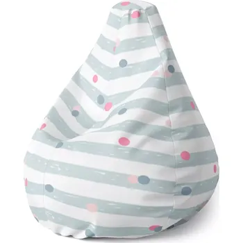 Sedací pytel Sedací vak Pear Tečky a pruhy - Sablio - 70 x 95 x 15 cm