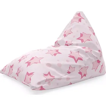 Sedací pytel Sablio Sedací vak Triangl Růžové hvězdičky: 120 x 100 x 100 cm - Sablio