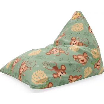 Sedací pytel Sablio Sedací vak Triangl Roztomilé opičky: 120 x 100 x 100 cm - Sablio