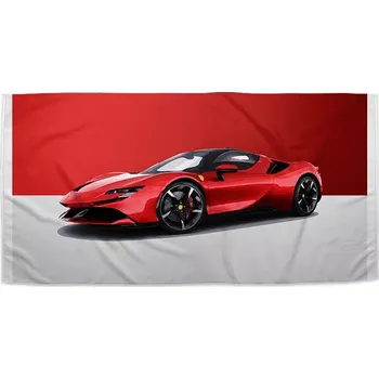 Ručník Sablio Ručník s potiskem Ferrari na červenobílé - 30x50 cm