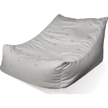 Sedací pytel Sedací vak Lounge Barevná srdíčka na béžové - Sablio - 80 x 95 x 50 cm