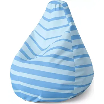 Sedací pytel Sedací vak Pear Světle modré pruhy - Sablio - 70 x 95 x 15 cm