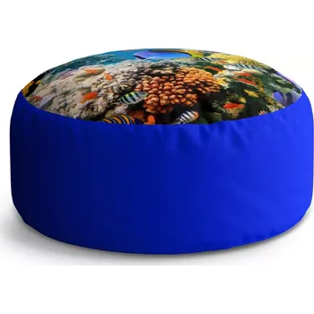 Taburet Sablio Kulatý taburet Circle Korálový útes: 38x48 cm - Sablio