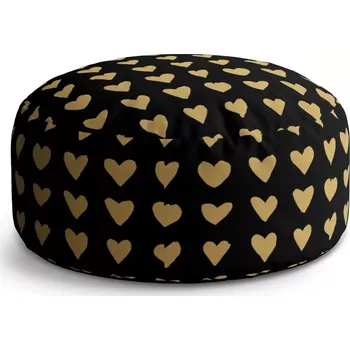 Taburet Sablio Kulatý taburet Circle Zlatá srdíčka: 38x48 cm - Sablio