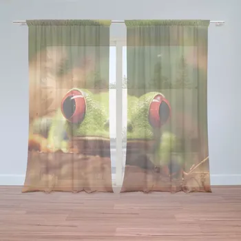 Záclona Sablio Záclony Zelená žába: 2 ks - 150x250 cm - Sablio