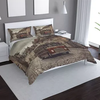 Povlečení Saténové povlečení Historický autobus - Sablio - 140x220 / 90x70