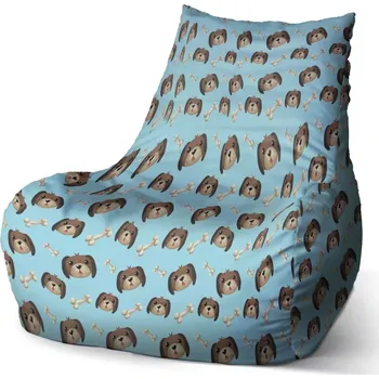 Sedací pytel Sedací vak Bean Pejsek s kostí - Sablio - 60 x 70 x 70 cm