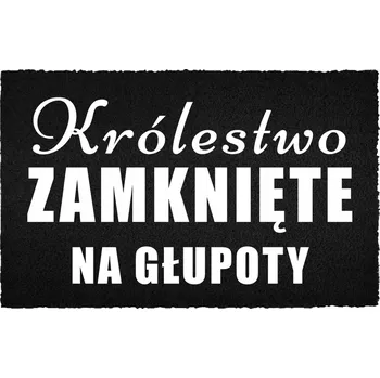 Rohožka VCHODOVÁ ROHOŽKA 40X60CM ČERNÁ KOKOSOVÁ S VTIPEM KRÁLOVSTVÍ ZAVŘENO