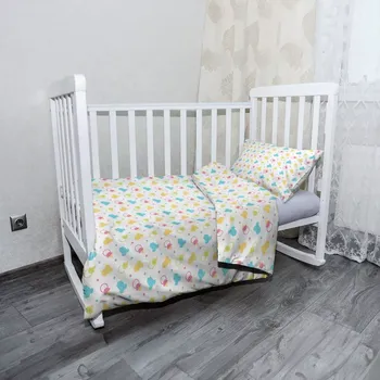 Povlečení Sablio Mikroplyšové povlečení do dětské postýlky Dudlíky a body - 100x135 / 40x60