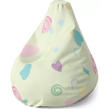 Sedací pytel Sedací vak Pear Srdíčka a spirály XL - Sablio - 70 x 95 x 15 cm