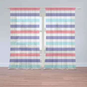 Záclona Sablio Záclony Barevné veselé pruhy: 2 ks - 150x250 cm - Sablio