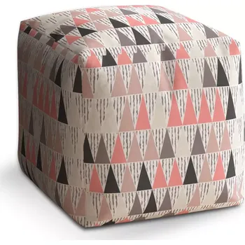 Taburet Sablio Taburet Kostka Tříbarevné jehlany: 40x40x40 cm - Sablio