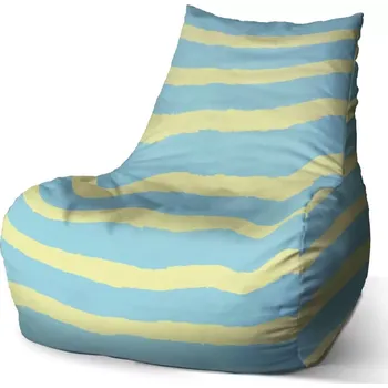 Sedací pytel Sedací vak Bean Modrožluté pruhy - Sablio - 60 x 70 x 70 cm