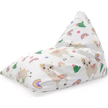 Sedací pytel Sablio Sedací vak Triangl Roztomilé lamy: 120 x 100 x 100 cm - Sablio