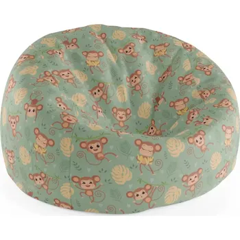 Sedací pytel Sablio Sedací vak Cocoon Roztomilé opičky - 115 x 75 cm x 45 cm - Sablio