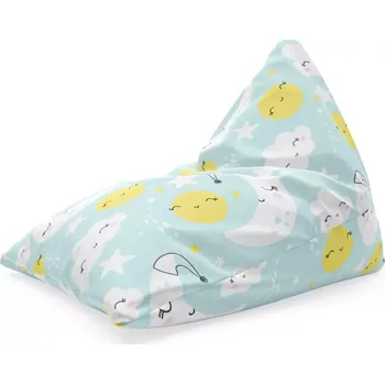 Sedací pytel Sablio Sedací vak Triangl Měsíce, slunce a mráčky: 120 x 100 x 100 cm - Sablio