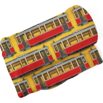 deka Sablio Deka Pražské historické tramvaje Žlutý Pattern - 150x120 cm