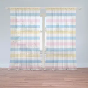 Záclona Sablio Záclony Barevné pruhy: 2 ks - 150x250 cm - Sablio