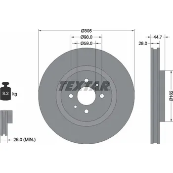 Brzdový kotouč Brzdový kotouč TEXTAR 92092900