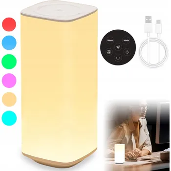 Lampička BEZDRÁTOVÁ LED STOLNÍ LAMPA NOČNÍ 3000MAH DOTYKOVÁ 3 BARVY ČASOVAČ NOČNÍ