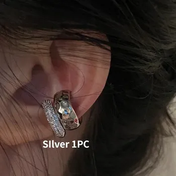 Náušnice Zirkonové geometrické náušnice | šperk 2 ks - 1 ks stříbrná