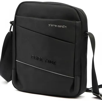 Kabelka Moderní pánská textilní crossbody taška Pierre Cardin Levon, černá