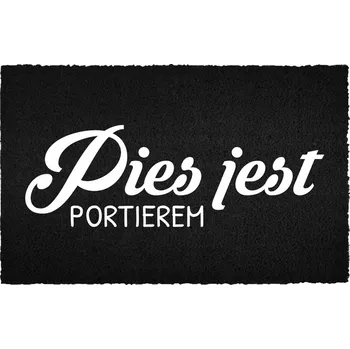 Rohožka VSTUPNÍ ROHOŽKA 40X60 ČERNÁ KOKOSOVÁ PŘED DVEŘE VTIPNÁ PES PORŤÁK
