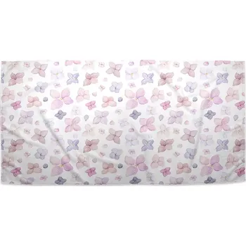 Ručník Sablio Ručník s potiskem Fialové květy - 30x50 cm