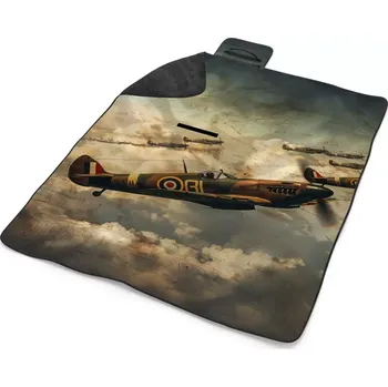 deka Sablio Plážová deka Stíhačky Spitfire v letecké bitvě: 200x140 cm