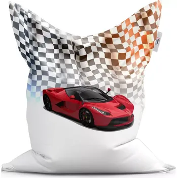 Sedací pytel Sablio Sedací vak Classic Ferrari Závodní vlajka - 150x100 cm