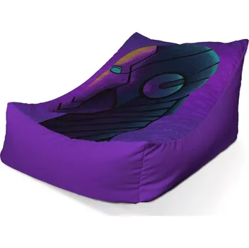 Sedací pytel Sablio Sedací vak Lounge Iron Man Helma na fialové - 120 x 100 x 80 cm