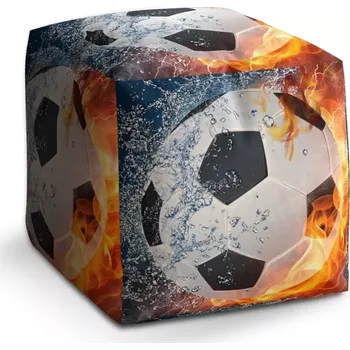 Taburet Sablio Taburet Kostka Fotbalový míč: 40x40x40 cm - Sablio