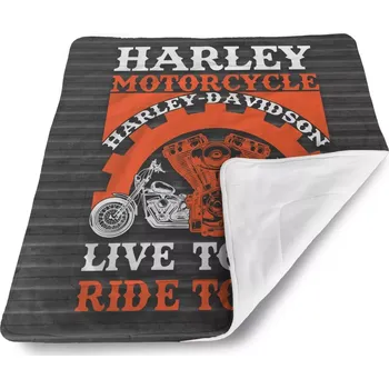 Dětská deka Sablio Dětská deka pro miminko Harley-Davidson Live to ride, ride to live - 80x100 cm