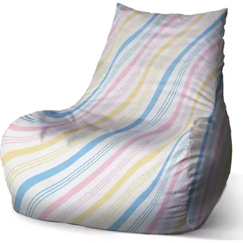 Sedací pytel Sedací vak Bean Tříbarevné pruhy - Sablio - 60 x 70 x 70 cm