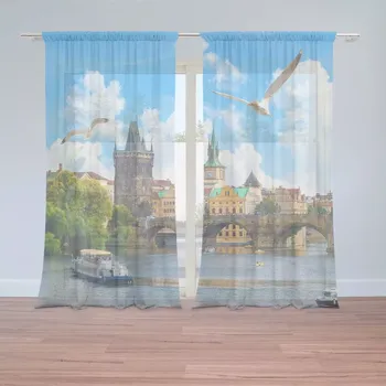 Záclona Sablio Záclony Praha Karlův most 2: 2 ks - 150x250 cm - Sablio