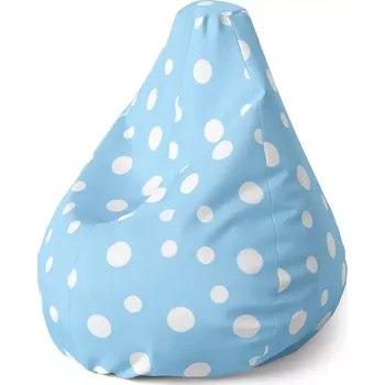 Sedací pytel Sedací vak Pear Bílé puntíky na modré - Sablio - 70 x 95 x 15 cm