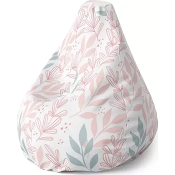 Sedací pytel Sedací vak Pear Růžové a modré lístky - Sablio - 140 x 100 x 25 cm