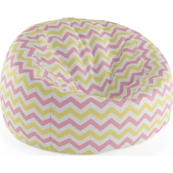 Sedací pytel Sablio Sedací vak Cocoon Růžové a žluté klikyháky - 75 x 45 x 35 cm