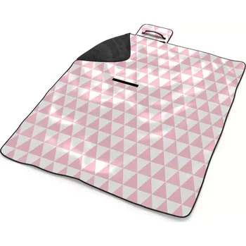deka Sablio Plážová deka Růžové a bílé trojúhelníky: 200x140 cm