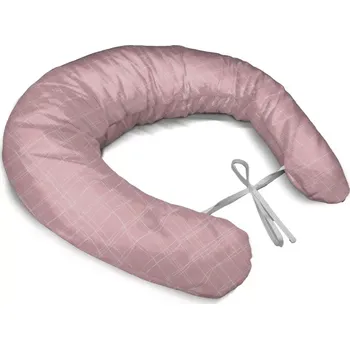 Kojící polštář Sablio Těhotenský polštář Bílé proužky, růžové čtverečky