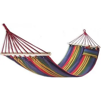 Houpací síť Houpací bavlněná síť Sedco 200x80cm s výztuhou a polštářkem vícebarevná